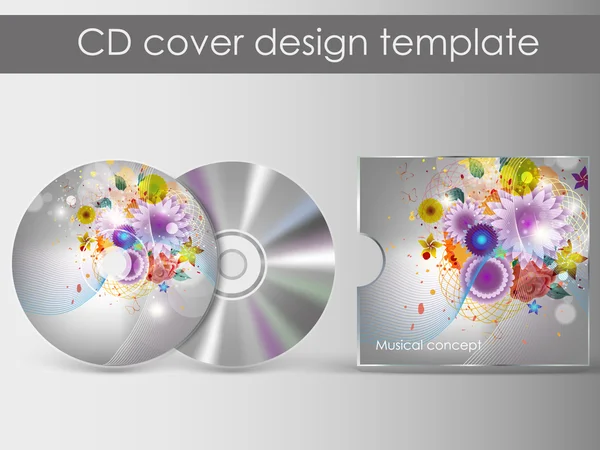 stock vector CD Cover Design with 3D Presentation Template | Everything is Organized in Layers Named Accordingly | To Change the Cover Design use the Cd and Cover Design Layers