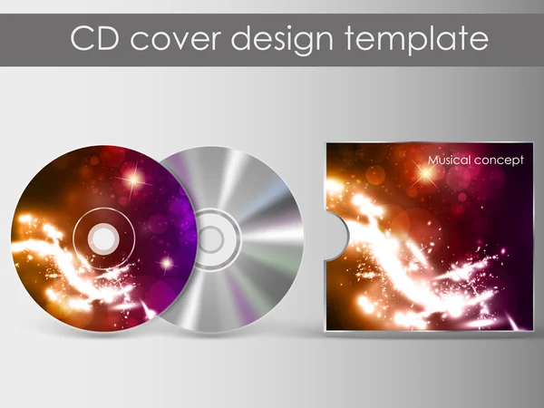 CD-Cover-Design mit 3D-Präsentationsvorlage | alles ist in Ebenen organisiert, die entsprechend benannt sind | um das Cover-Design zu ändern, verwenden Sie CD- und Cover-Design-Ebenen — Stockvektor