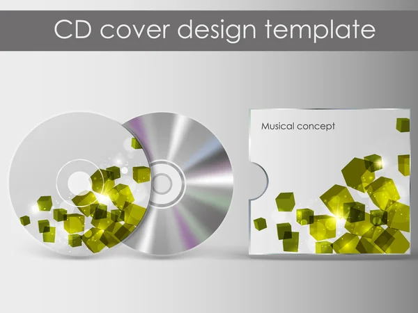Design de Capa de CD com Modelo de Apresentação 3D e Tudo é Organizado em Camadas Nomeadas Conformemente para Mudar o Design de Capa use as Camadas de Design de Cd e Capa — Vetor de Stock