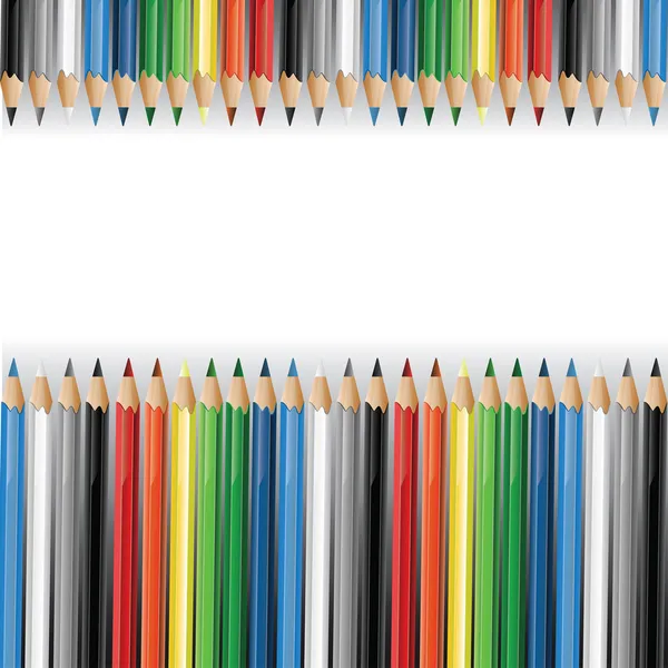 Kleurrijke potloden achtergrond — Stockvector