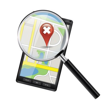 Smartphone with open maps clipart