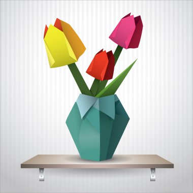 Origami tulips clipart