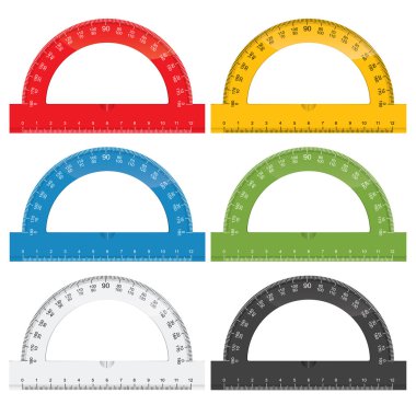 Protractor rulers clipart