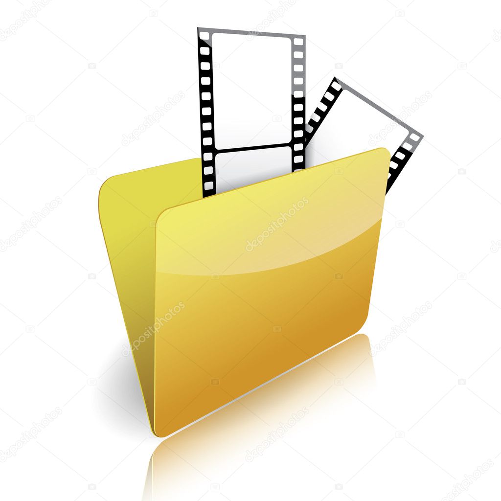 Yellow folder icon isolated at white
