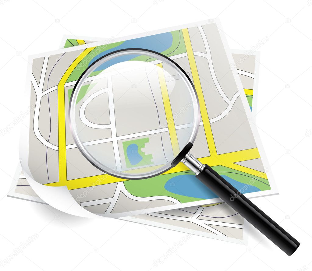 Map and magnifier