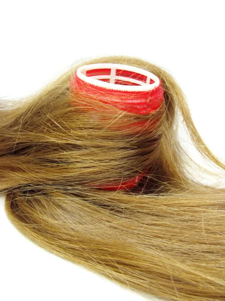 Kızıl saçlı rulo saç dalga — Stok fotoğraf