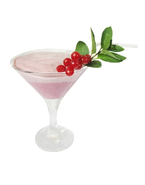 Fruit melkachtig cocktail ingericht door munt — Stockfoto
