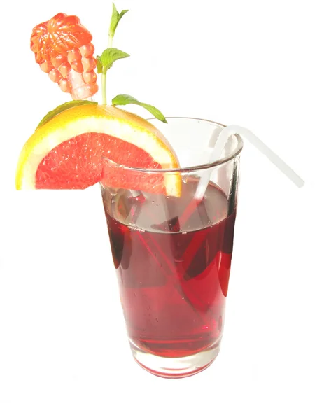 Červené ovocné šťávy koktejl — Stock fotografie