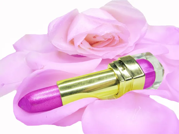 Maquiagem cosmética de batom rosa — Fotografia de Stock