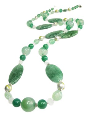 Green precious beads clipart