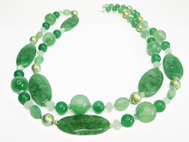 Green precious beads clipart
