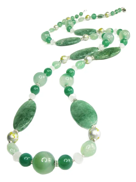 Green precious beads — Stock Photo, Image