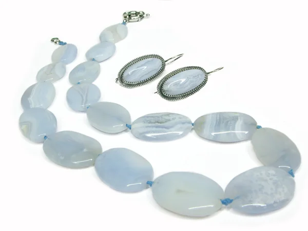 Jewelery set beads and earring — Stock Photo, Image