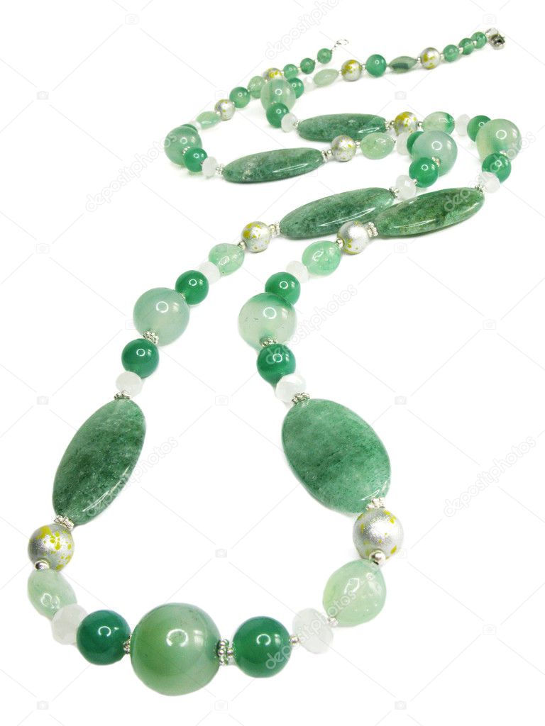 Green precious beads