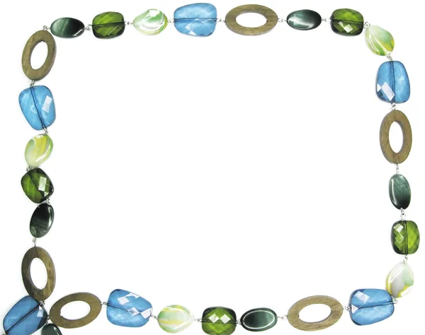 stock image Colored beads frame