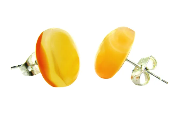 Boucles d'oreilles rondes orange — Photo