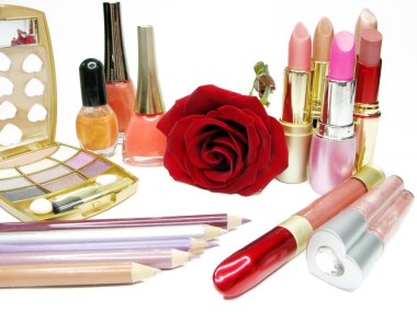 Cosmetic set for makeup clipart