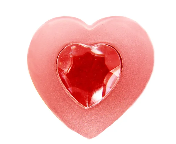 Forma do coração com rubi — Fotografia de Stock