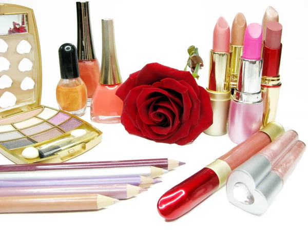 Conjunto cosmético para maquiagem — Fotografia de Stock