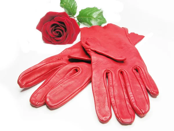 赤い女性の手袋 — ストック写真