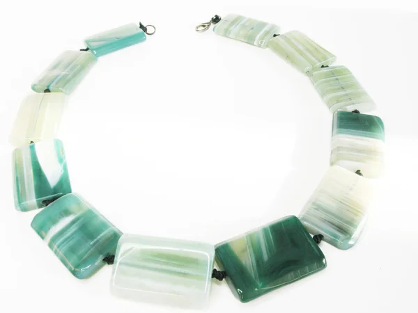 Green colored chalcedony beads — Stock Photo, Image