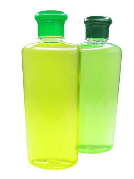 Dvě lahve šamponu — Stock fotografie