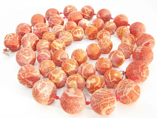 Heap coral beads — Stock Photo, Image