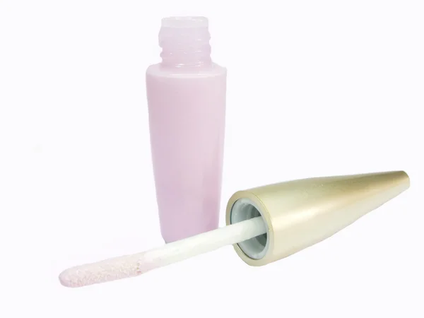 Cosmético de brilho de lábios rosa para maquiagem — Fotografia de Stock