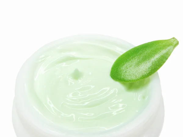 Herbal cosmetic creme for face — Stock Photo, Image