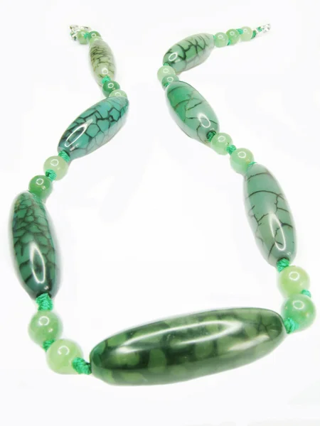 Green beads jewelery — Stock Photo, Image