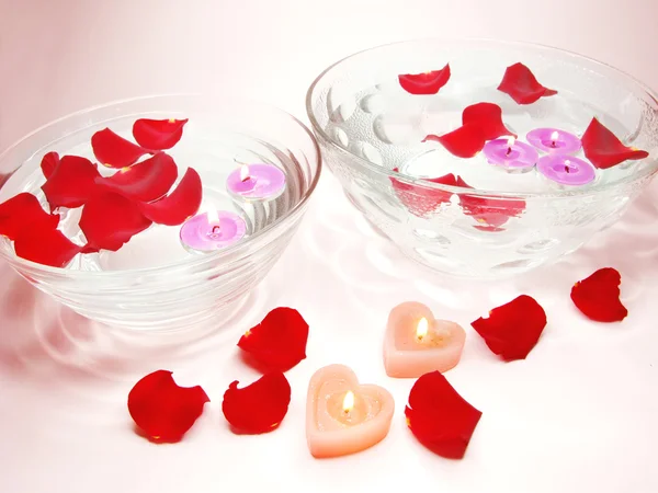 Spa candles flowers — Stock Photo, Image