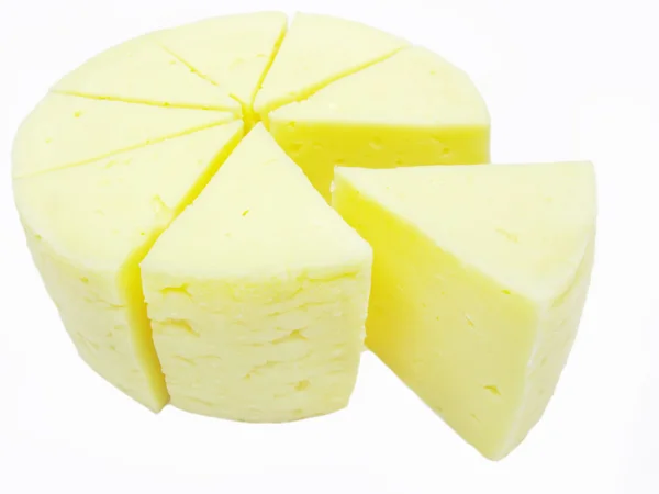 Koło ser i kawałki — Zdjęcie stockowe