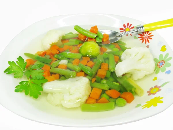 Zöldségleves, paszuly — Stock Fotó