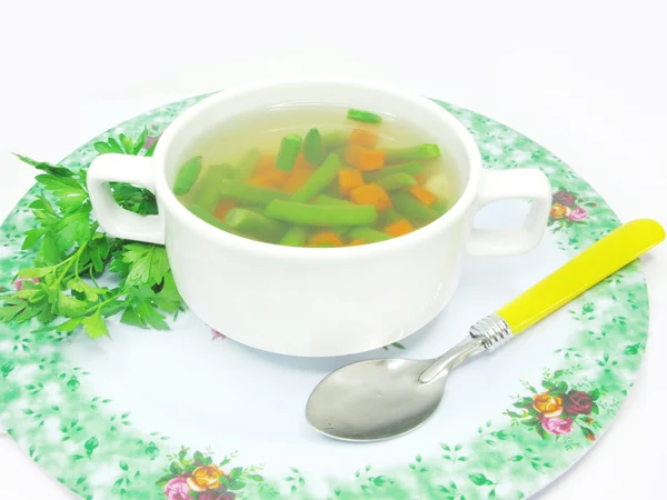 Vegetable soup with haricot bean — Stock Photo, Image