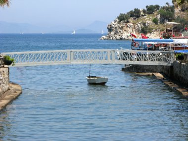 Bridge over river canal clipart