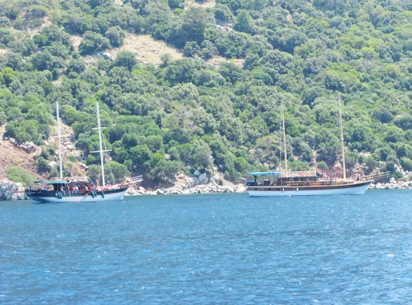 Yachts in aegean sea — Stock Photo, Image