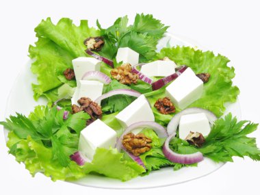 Vegetable salad with cheese clipart