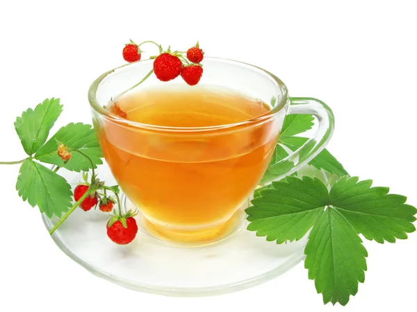 Tè alla frutta con fragola di bosco — Foto Stock