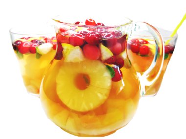 Punch cocktail drink with fruit clipart