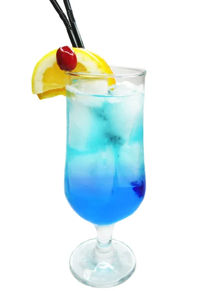 Alcohol blue lagoon cocktail drink — Stock Photo, Image