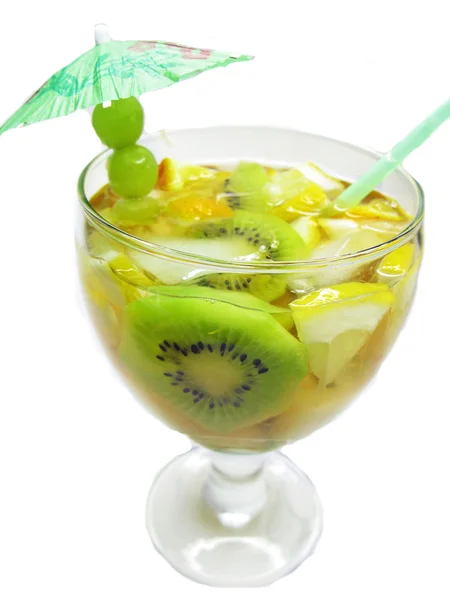 Fruit punch cocktail drink with kiwi — Stock Photo, Image
