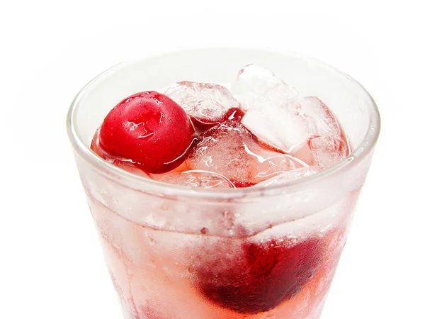 Fruit cherry cocktail with ice — Stock Photo, Image