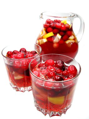 Punch cocktail drink with fruit clipart