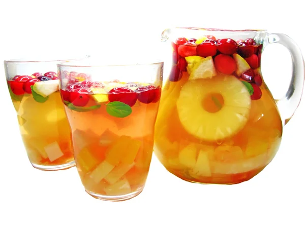 Bevanda cocktail punch con frutta — Foto Stock