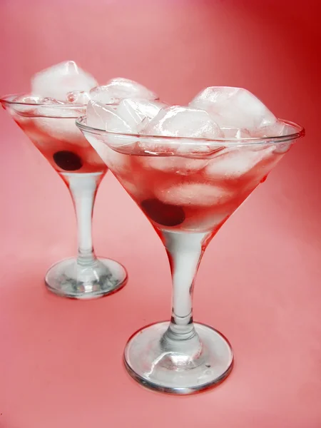 Alcohol red wine cocktail drinks with cherry — Stock Photo, Image