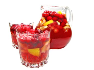 Punch cocktail drink with fruit clipart