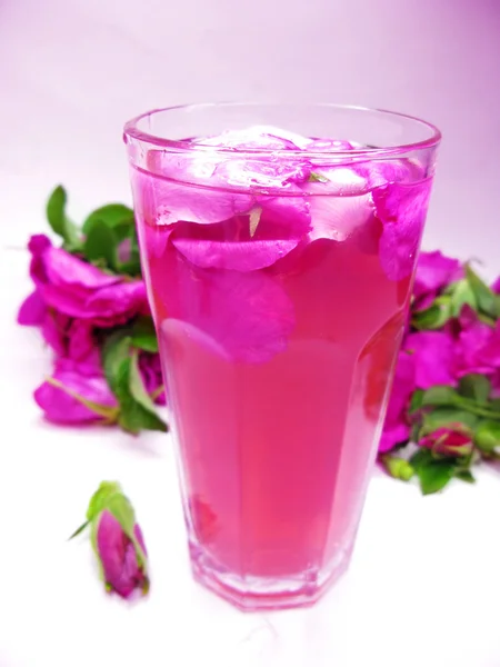 Bebida de chá de cocktail de soco com rosa selvagem — Fotografia de Stock