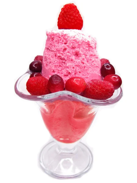 Málna gyümölcs rózsaszín-fagylalt — Stock Fotó