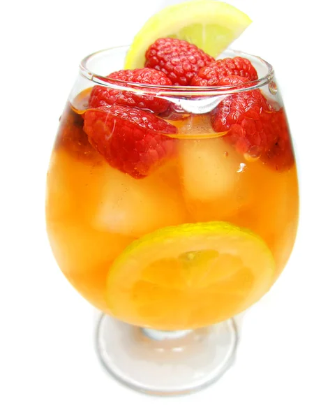 Piros gyümölcs puncs koktél ital málna — Stock Fotó