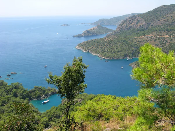 Landschap van de kustlijn van de Middellandse Zee Turkije — Stockfoto
